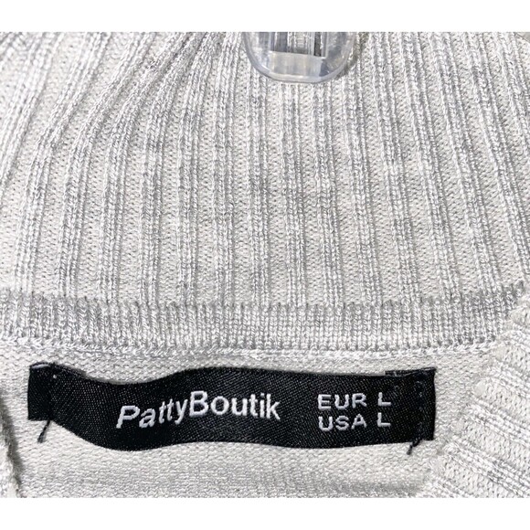 Patty Boutik Sweater Dress Fit And Flare Light Gray Dress Size Large - Picture 3 of 7